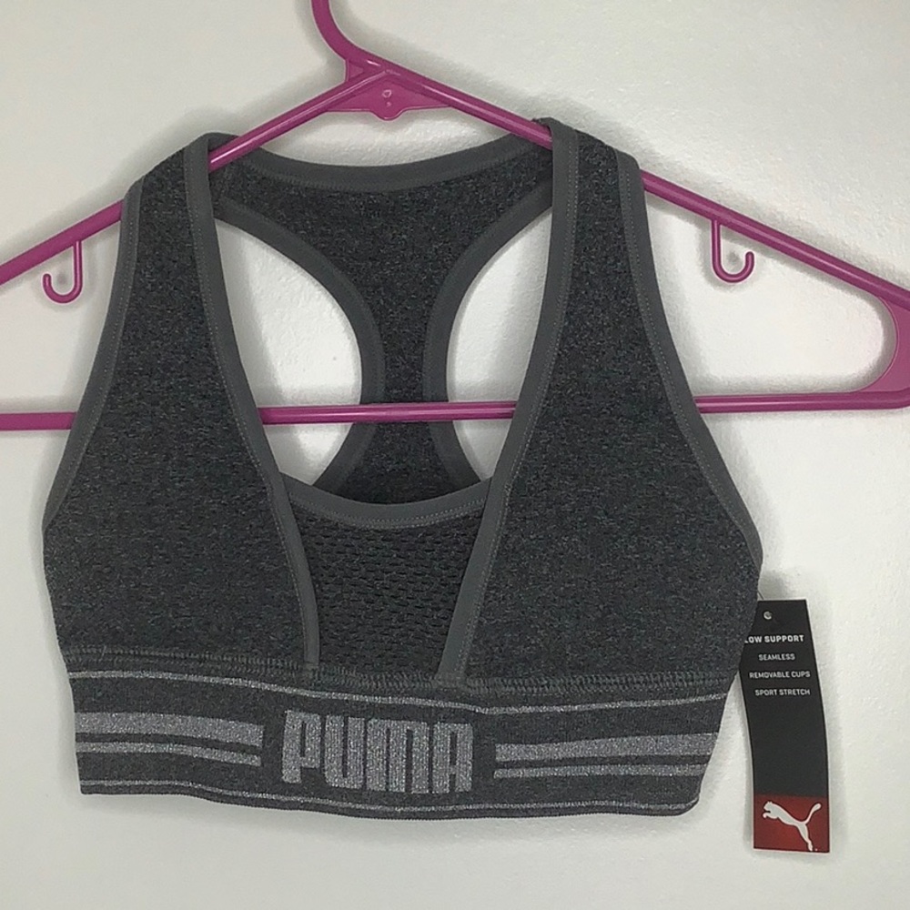 BRAND NEW Gray Puma Sports Bra Size S (with tag)